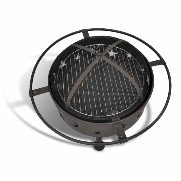 Огнен мащаб луна Черно 82 x 82 x 64 см Стомана