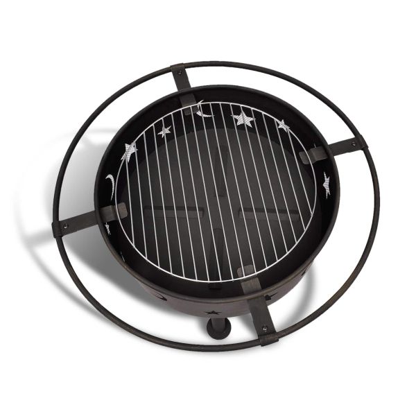 Огнен мащаб луна Черно 82 x 82 x 64 см Стомана