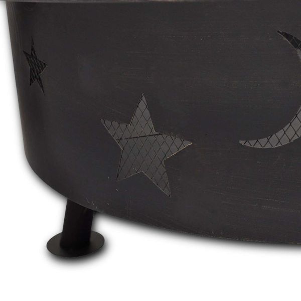 Огнен мащаб луна Черно 82 x 82 x 64 см Стомана