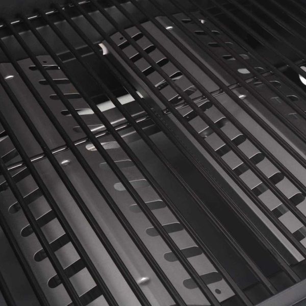 Газов грил с горелка с колело Сребрист Стомана с метален маркуч