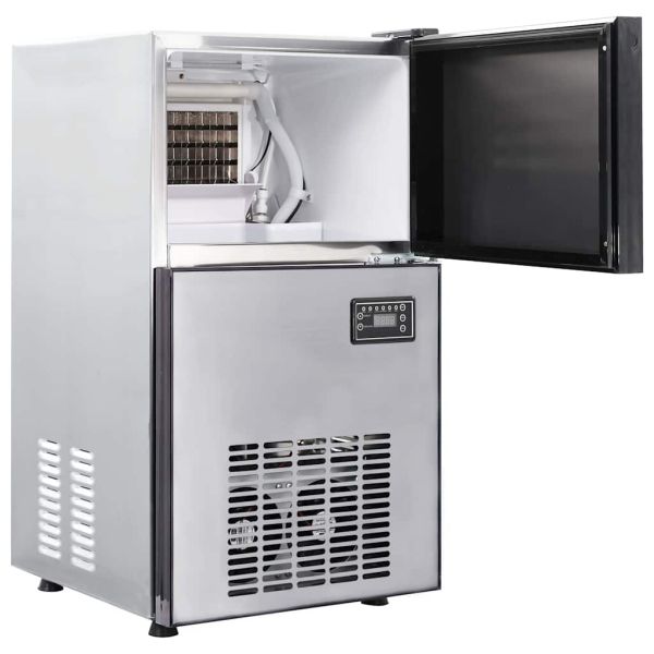 Уред за ледени кубчета с врата Сребрист 43 x 40 x 71 см