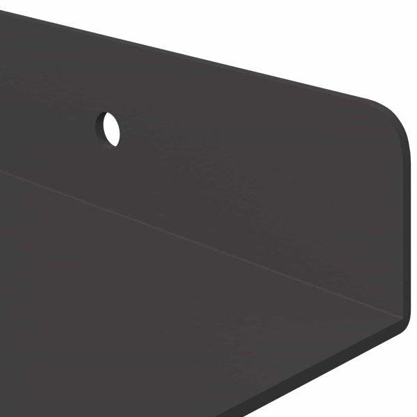 Стенен рафт с рафт със съхранение 3 pcs Черно 80 x 9 x 2.5 см