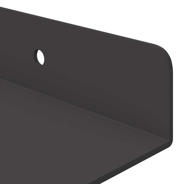 Стенен рафт с рафт със съхранение 2 pcs Черно 40 x 8,5 x 2,5 см