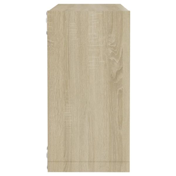 Стенни кубични рафтове, 6 бр, дъб сонома, 30x15x30 см