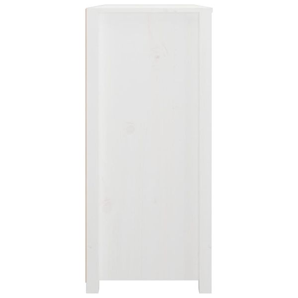 Страничен шкаф бял 100x40x90 см борово дърво масив