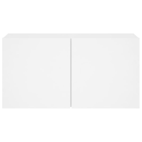 ТВ шкаф за стенен монтаж, бял, 80x30x41 см