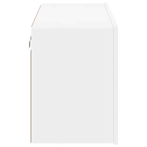 ТВ шкаф за стенен монтаж, бял, 80x30x41 см