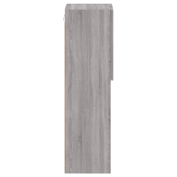 ТВ шкаф с LED осветление, сив сонома, 30,5x30x102 см