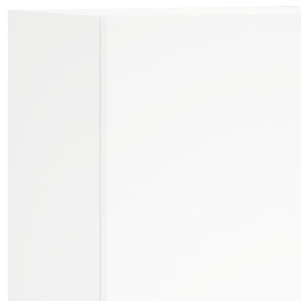 ТВ стенни модули, 5 части, бели, инженерно дърво