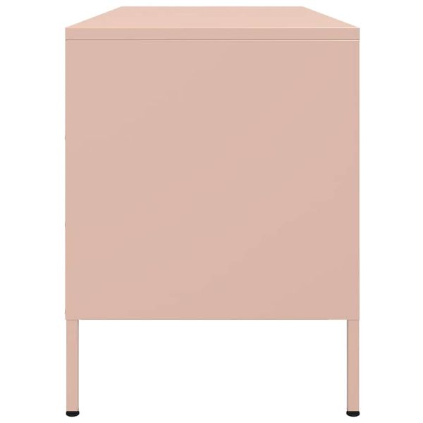 ТВ шкаф, розов, 100,5x39x50,5 см, стомана