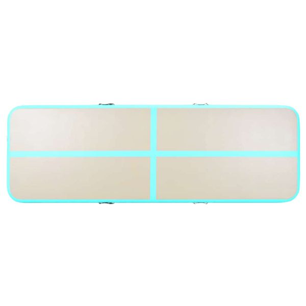 Надуваем дюшек за гимнастика с помпа, 500x100x10 см, PVC, зелен