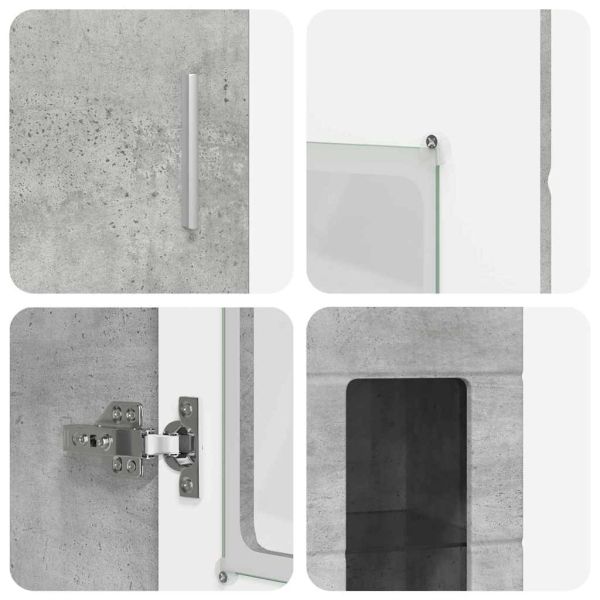 Висок шкаф Циментено сиво 60 x 35 x 182 см Инженерно дърво