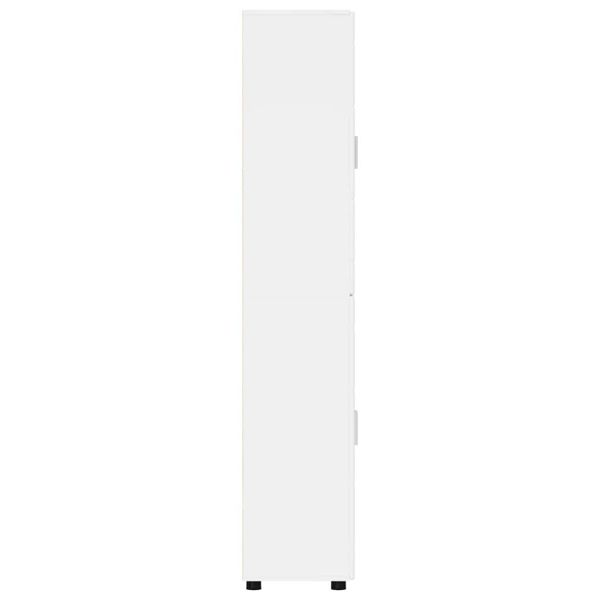 Висок шкаф с рафт Лъскаво бяло 60 x 35 x 182 см Инженерно дърво