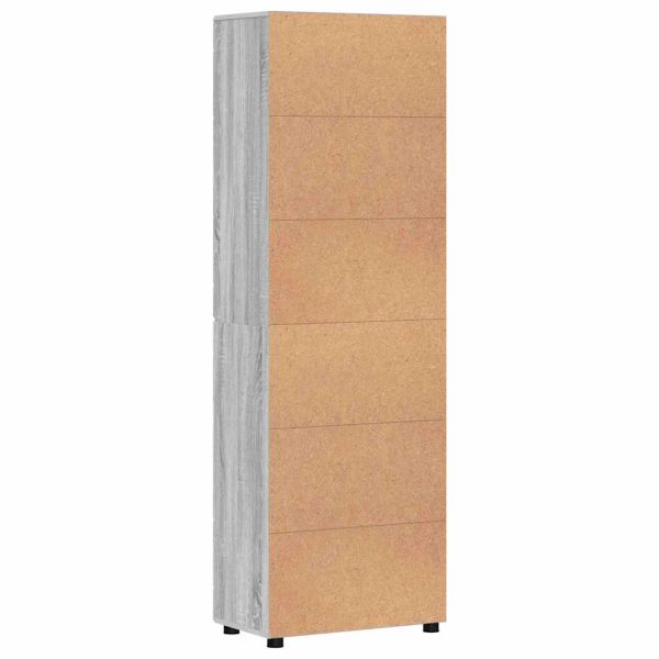 Висок шкаф с рафт Сив Сонома 60 x 35 x 182 см Инженерно дърво