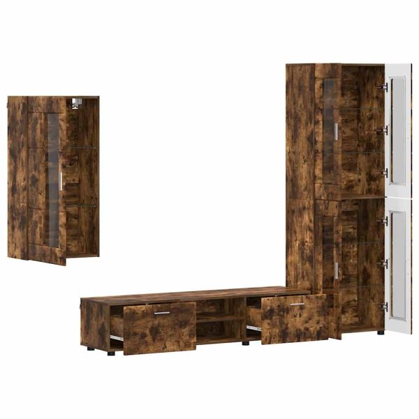 Комплект ТВ шкаф с чекмедже с рафт Димян дъб Инженерно дърво