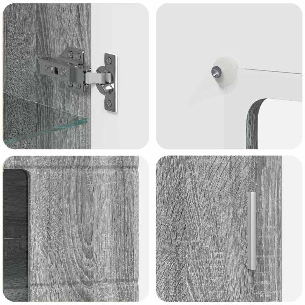 Комплект ТВ шкаф с чекмедже с рафт Сив Сонома Инженерно дърво