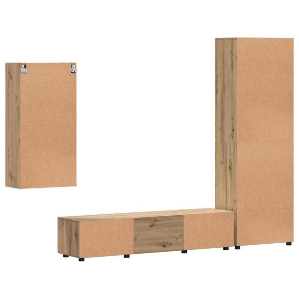 Комплект ТВ шкаф с чекмедже с рафт с врата Дъб Инженерно дърво