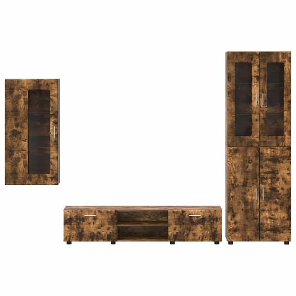 Комплект ТВ шкаф с чекмедже с рафт Димян дъб Инженерно дърво