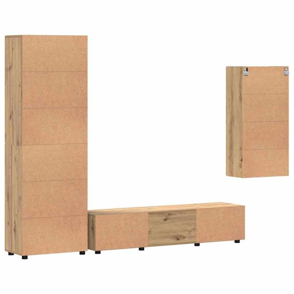 Комплект ТВ шкаф с чекмедже с рафт с врата Дъб Инженерно дърво