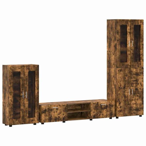 Комплект ТВ шкаф с чекмедже с рафт Димян дъб Инженерно дърво