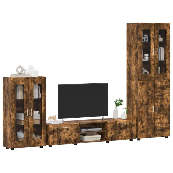 Комплект ТВ шкаф с чекмедже с рафт Димян дъб Инженерно дърво