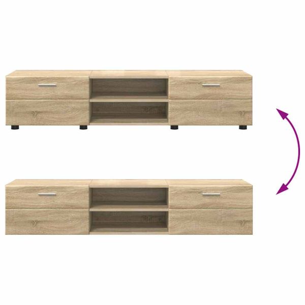 Комплект ТВ шкаф с чекмедже с рафт Сонома дъб Инженерно дърво