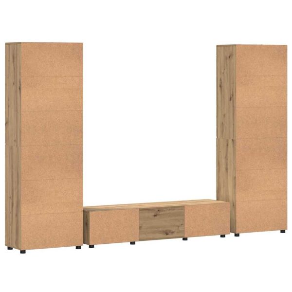 Комплект ТВ шкаф с чекмедже с рафт с врата Дъб Инженерно дърво