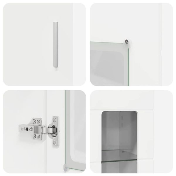 Комплект ТВ шкаф с чекмедже с рафт Лъскаво бяло Инженерно дърво