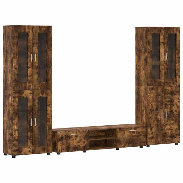 Комплект ТВ шкаф с чекмедже с рафт Димян дъб Инженерно дърво