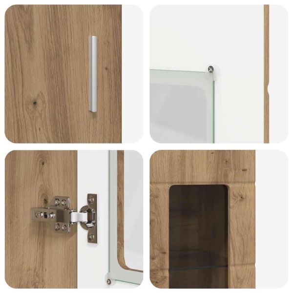 Комплект ТВ шкаф с чекмедже с рафт с врата Дъб Инженерно дърво