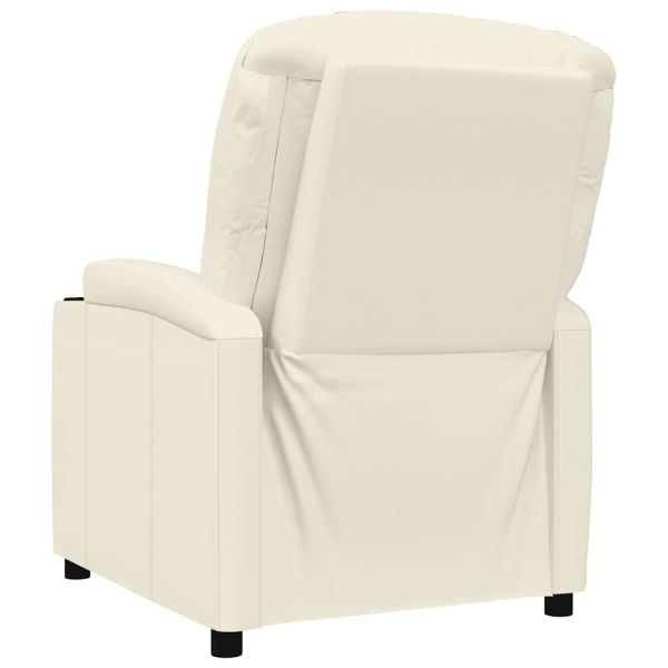 Реклайнер стол, кремавобял, изкуствена кожа