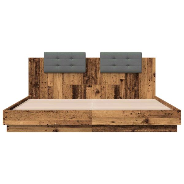 Леглова рамка с табла Старо дърво 180 x 200 cm Инженерно дърво