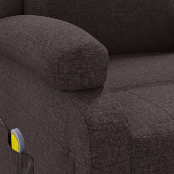 Wingback масажен стол, тъмнокафяв, текстил