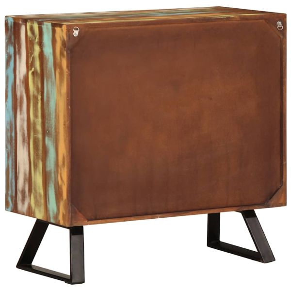 Шкаф с чекмеджета пъстър 70x35x70 см регенерирано дърво масив