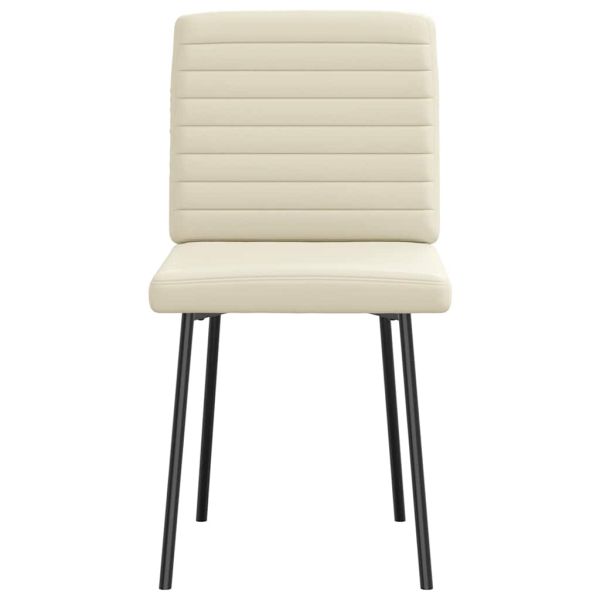 Трапезни столове, 2 бр, кремави, изкуствена кожа