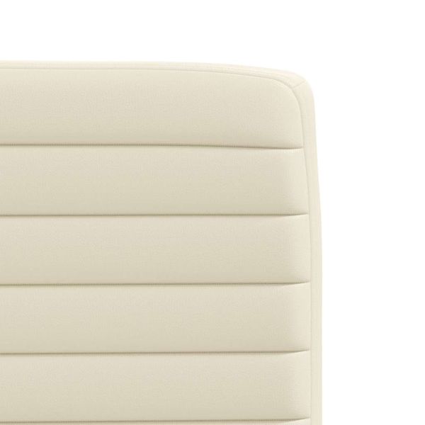 Трапезни столове, 2 бр, кремави, изкуствена кожа