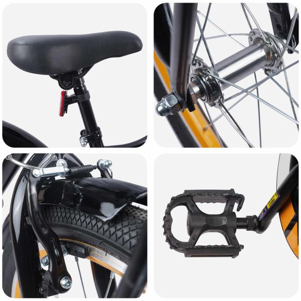 Детски Велосипед 20 инча за 6–11 години Оранжево черно