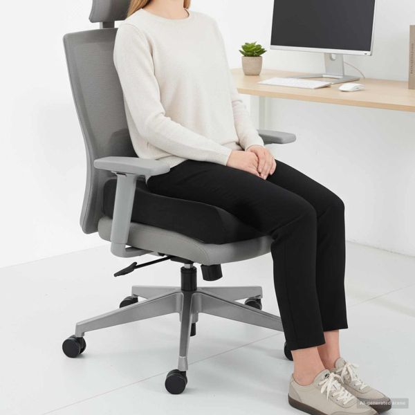 Възглавница за сядане Едноцветен Черно