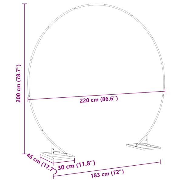 Сватбена арка Бяло 220 x 45 x 200 см Стомана