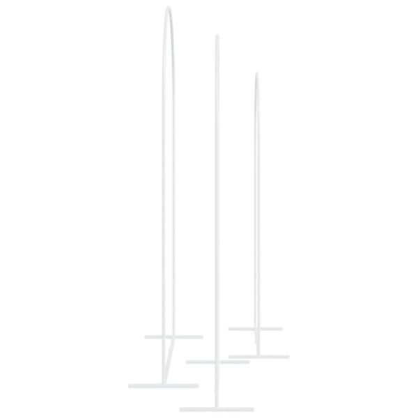 Сватбена арка 3 pcs Бяло Стомана