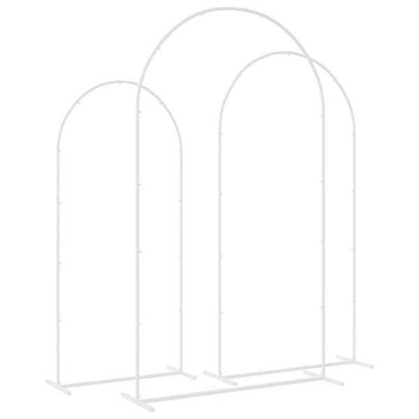 Сватбена арка 3 pcs Бяло Стомана