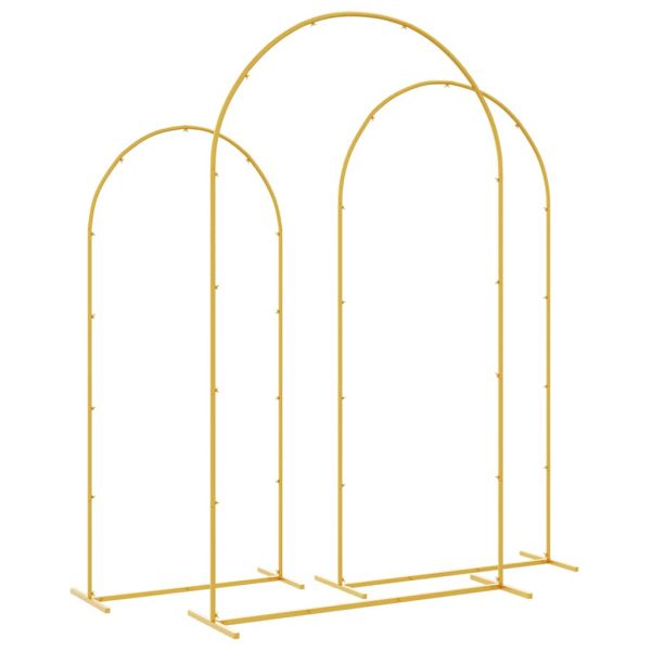 Сватбена арка 3 pcs Златист Стомана