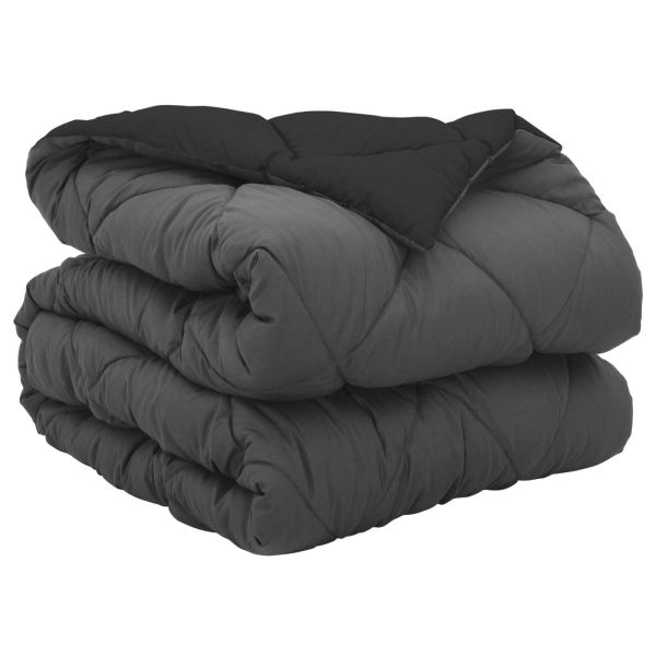 Пълно годишно юрганче Черно и антрацит 220 x 135 см Микрофибър