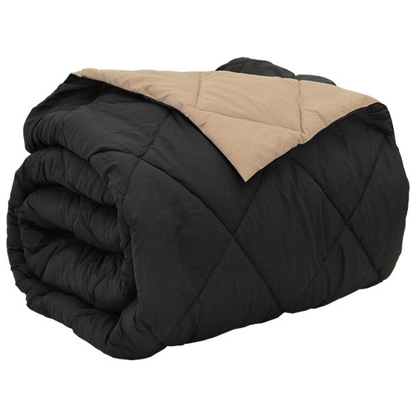 Пълно годишно юрганче Черно и таупе 200 x 200 cm Микрофибър