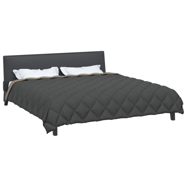 Зимен юрган Светло сиво и антрацит 200 x 200 cm Микрофибър