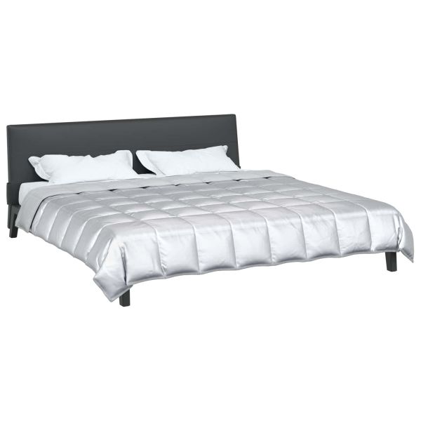 Летен юрган Сребрист 200 x 200 cm Сатен и микрофибър