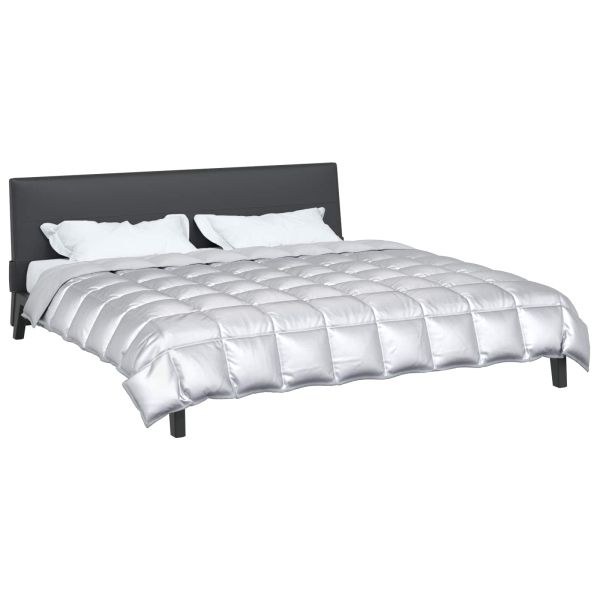 Зимен юрган Сребрист 240 х 260 см Сатен и микрофибър