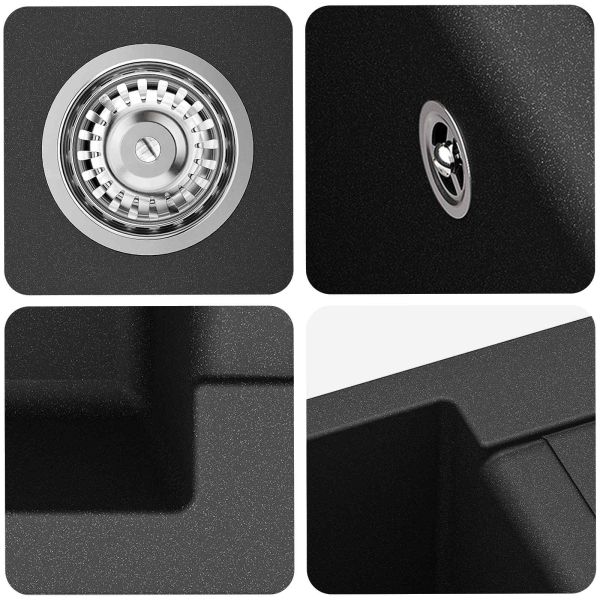 Мивка Черно 780 x 500 мм 80% Кварц и 20% Смола