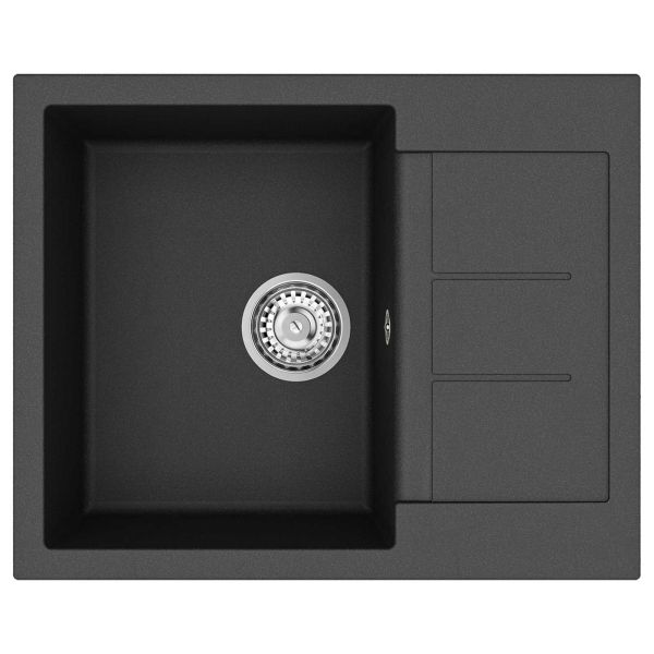 Мивка Черно 620 x 500 мм 80% Кварц и 20% Смола