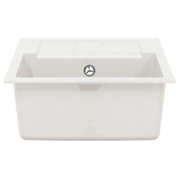 Мивка Бяло 620 x 500 мм 80% Кварц и 20% Смола